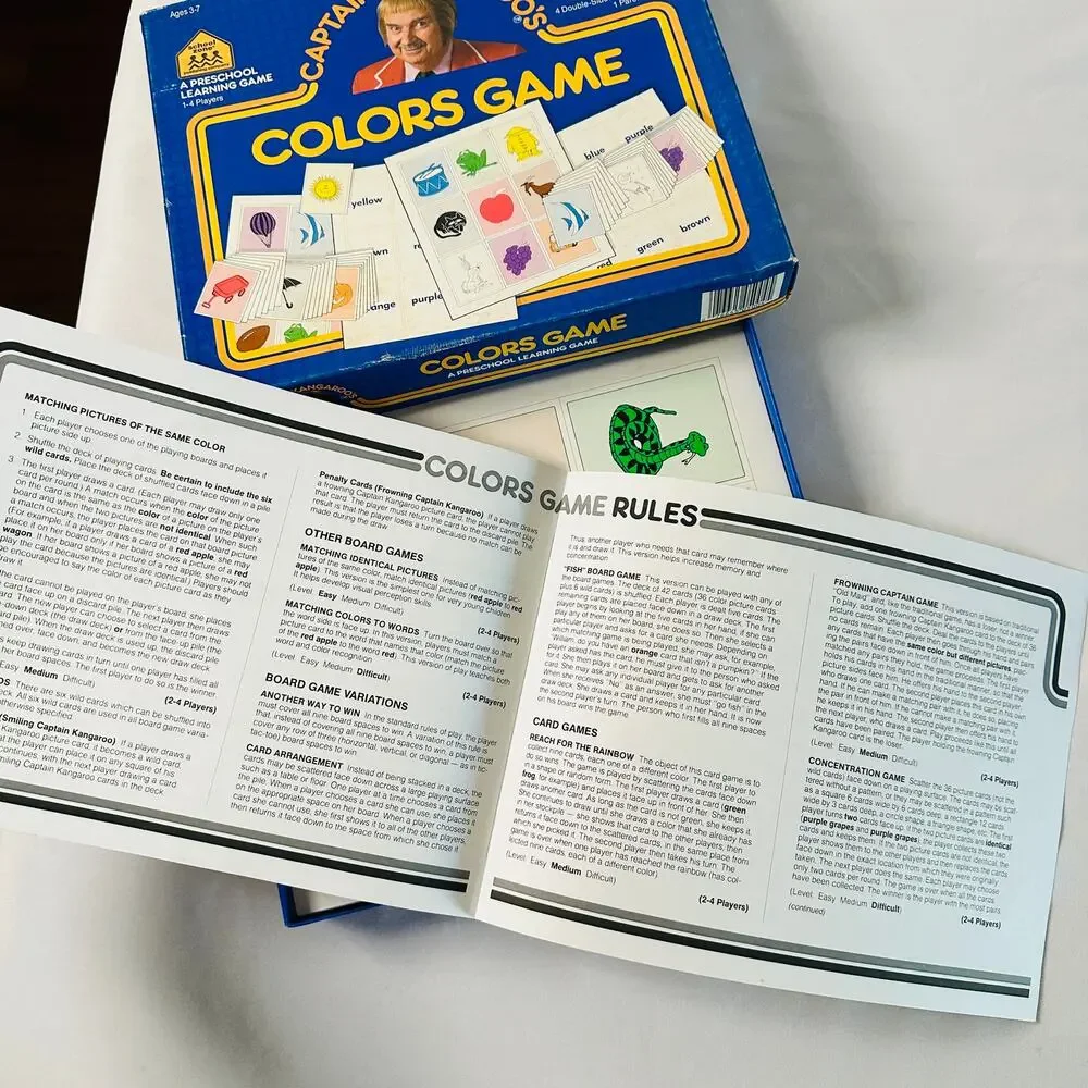 Vintage 1987 Captain Kangaroo's Colors Game Educational Board Game